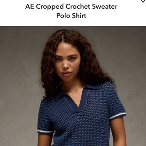 AE Navy Blue Knit Top